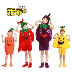 新款时尚儿童卡通演出服 六一儿童动物水果植物蔬菜表演演出服