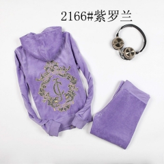 欧洲站��装运动休闲金丝绒套装 刺绣款天鹅绒套装 韩版运动套...