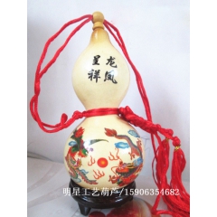 天然葫芦工艺摆件  彩绘开口酒葫芦  众生吉祥彩绘葫芦批发