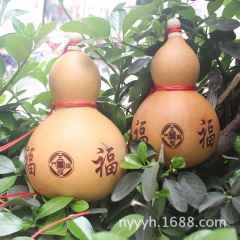 厂家批发天然雕刻酒葫芦挂件 工艺型福字葫芦挂件 云南植物葫芦