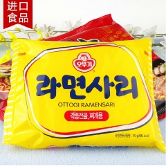 奥土基不倒翁面饼 韩国方便面 火锅面 不倒翁拉面110g*4...