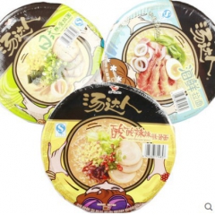 统一汤达人方便面碗装日式豚骨/酸辣豚骨/海鲜拉面3口味 整箱...