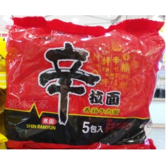 农心辛拉面 辛辣泡面 香菇牛肉味 5连包 韩国品牌方便面 经...