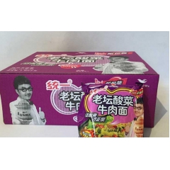 统一方便面 老坛酸菜面  24包 袋装/12桶 整箱