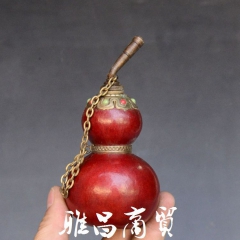 天然手捻铜口葫芦鼻烟壶便携式葫芦民族特色手把件