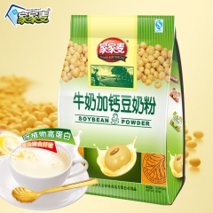 家家麦豆奶粉 冲调饮品牛奶加钙525g  营养早餐即食豆奶袋...