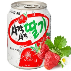 乐天草莓汁富含草莓果肉果汁整箱12 义乌经销商批发韩国进口饮...