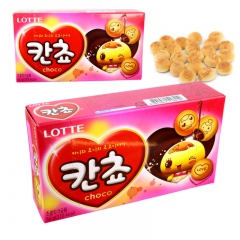 韩国进口儿童休闲食品零食批发乐天小熊饼干麦片巧克力饼干 54...