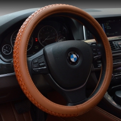236新款手编方向盘套进口超纤皮 四季通用汽车方向盘套一件代...