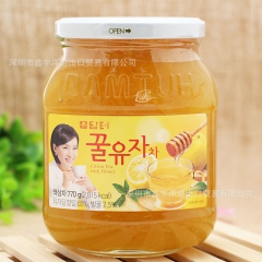 韩国原装进口茶饮 丹特蜂蜜柚子茶770g瓶装批发