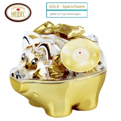 海德（德国）原装进口纯可可脂手工牛奶巧克力 (金猪储钱罐礼盒...