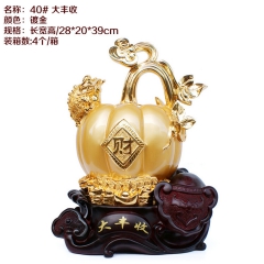 黄金色南瓜摆件工艺品 农场农家乐万圣节财富大丰收南瓜金蟾摆件
