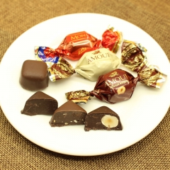 俄罗斯进口大榛子夹心巧克力碎榛子巧克力松露巧克力喜糖糖果零食