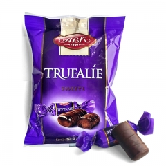 俄罗斯进口食品 松露巧克力 纯巧克力糖 可可休闲零食批发