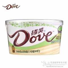 Dove德芙抹茶曲奇白巧克力碗装234克18块盒装休闲零食糖...