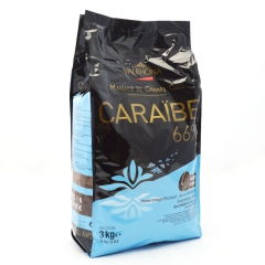 VALRHONA/法芙娜 法国进口 加勒比黑巧克力币 66%...