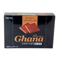韩国进口零食lotte乐天黑加纳巧克力盒装巧克力90g零食