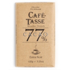 比利时进口咖啡特使77%纯黑巧克力块100g