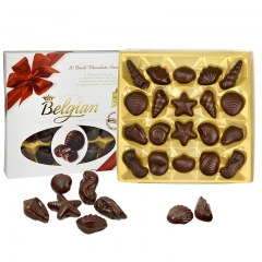 白丽人贝壳形夹心黑巧克力250g比利时原装进口