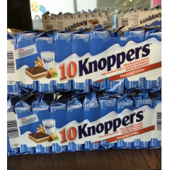 德国原装进口knoppers牛奶榛子巧克力威化饼干10包