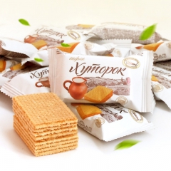 俄罗斯进口阿孔特牌小农庄奶罐威化饼干白巧克力牛奶休闲零食零食