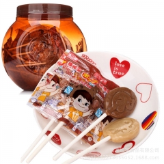 进口零食不二家棒棒糖348g桶装60支牛奶巧克力儿童零食正品...