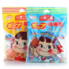 批发不二家水果味/清爽味棒棒糖 8支装 50g*10包 整箱...