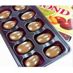 韩国食品批发 韩国巧克力乐天杏仁夹心巧克力豆盒装 40一箱