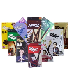 包邮韩国进口儿童休闲食品零食批发乐天红黄白黑曲奇11种巧克力...