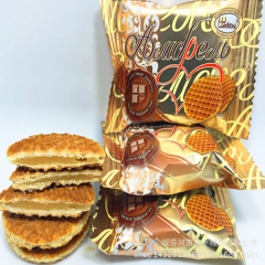 俄罗斯进口蜂蜜饼拉丝饼干瓦夫饼、夹心饼干早餐 零食 整件起3...