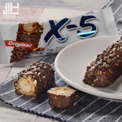 韩国X5进口零食品小吃x-5花生牛奶夹心巧克力棒36g 美味...