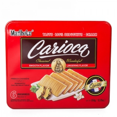 香港进口零食 350g铁盒装菠萝卷饼干批发下午茶点心结婚喜庆...