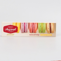 厂家直销俄罗斯食品马卡龙夹心甜点饼干彩虹色休闲零食一件代发