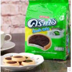 泰国的蛋挞饼 珍珍Cream-O巧克力夹心饼干椰奶味432g...