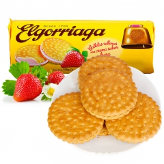 包邮西班牙进口牛铃铛草莓 香草 柠檬 巧克力酱夹心饼干180...