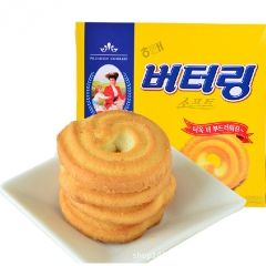 韩国休闲食品批发 海太黄油曲奇302g*12盒/箱