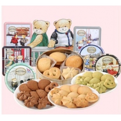 精典泰迪 进口曲奇饼干礼盒 抹茶/巧克力/奶酪/奶油手工曲奇...