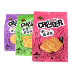 台湾进口饼干好祺西门町杏仁饼 咸蛋���饼 咸葱苏打饼特色零...