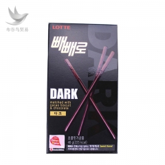 韩国进口零食巧克力棒 乐天黑巧克力棒46g*40(0278*...