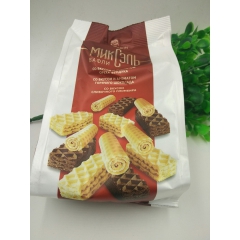 12袋/箱 俄罗斯进口 三合一威化 牛奶巧克力威化蛋卷饼干 ...