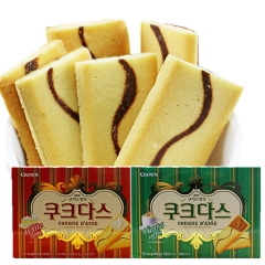 韩国原装进口食品 可拉奥/可瑞安中奶油 咖啡蛋卷144g*2...