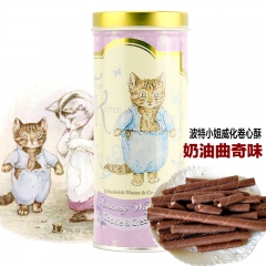 进口零食 波特小姐奶油曲奇味威化卷心酥100g罐装 蛋卷甜点...