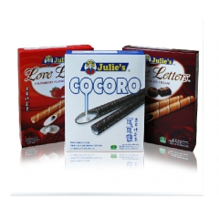 马来西亚原装进口休闲零食 茱蒂丝可可乐香草味蛋卷60g*24...