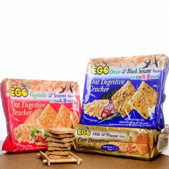 马来西亚进口 EGO香葱芝麻味燕麦消化饼干240g 牛奶花生...