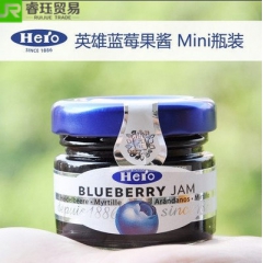 瑞士进口 HERO 英雄迷你瓶装蓝莓果酱 28.3g 进口果...