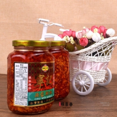原装进口调味品 辣椒酱 台湾宁记蒜蓉朝天辣椒390g玻璃瓶装