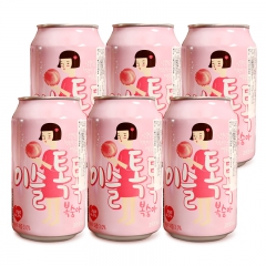 人气韩国进口汽水饮料碳酸清酒IU真露桃子露水嘟嘟烧酒355m...