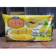 榴莲味威化饼干200g Luxury夹心威化饼 20包一箱