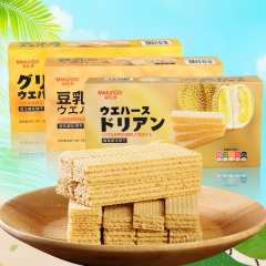 香港进口美伦多 芝士豆乳榴莲威化饼干165g 盒装高档休闲食...