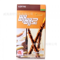 正品韩国食品批发  乐天花生巧克力棒 花生棒39g